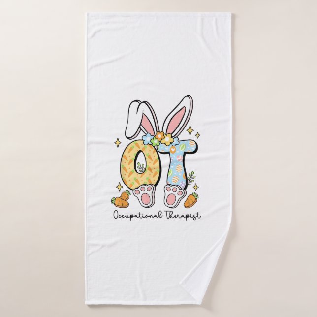 Occupational Therapy Easter Bunny OT OTA Spring Ot Bath Towel (Bath Towel)