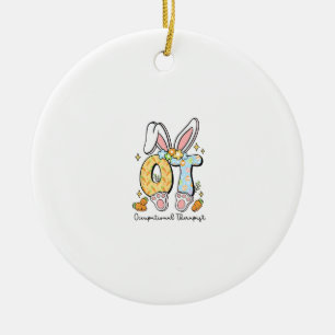 Occupational Therapy Easter Bunny OT OTA Spring Ot Ceramic Ornament
