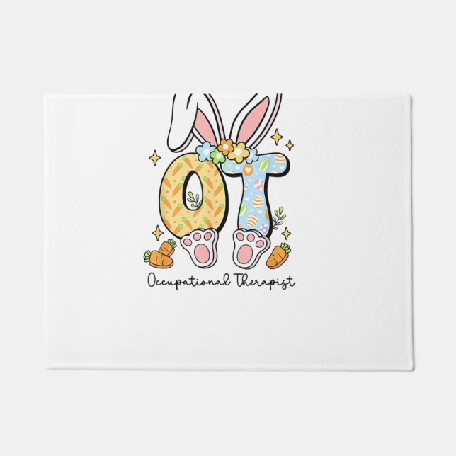 Occupational Therapy Easter Bunny OT OTA Spring Ot Doormat (Front)