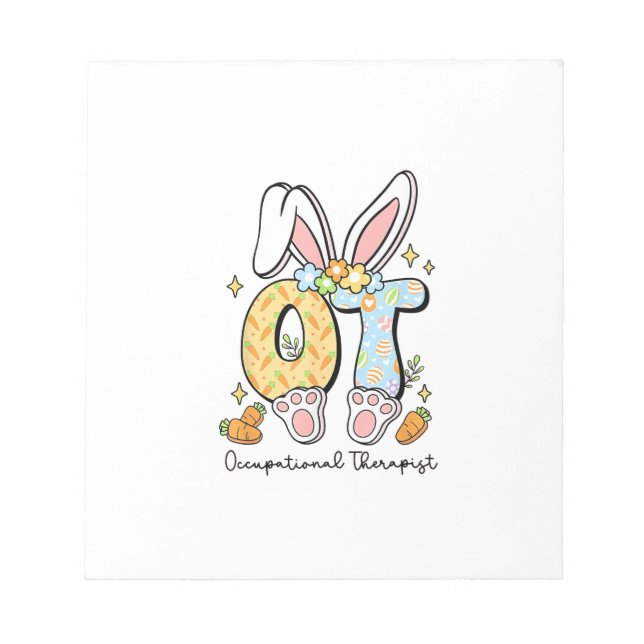 Occupational Therapy Easter Bunny OT OTA Spring Ot Notepad (Front)