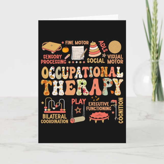 Occupational Therapy Fall Autumn Ot Retro Thanksgi Card (Front)