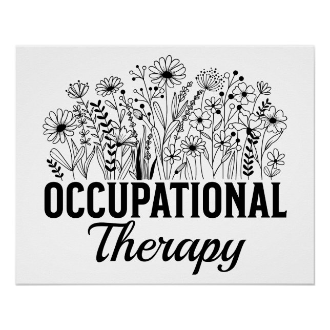 Occupational Therapy Floral Occupational OT Poster (Front)