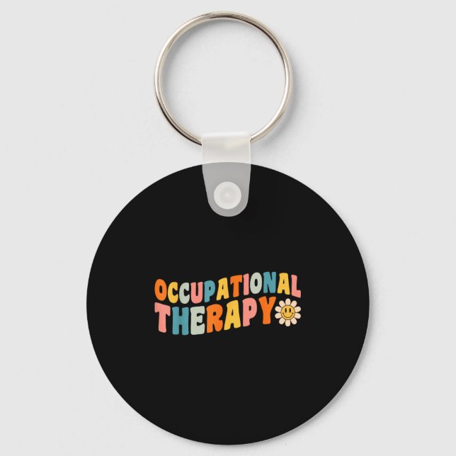 Occupational Therapy Groovy Occupational Therast O Key Ring (Front)