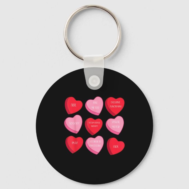 Occupational Therapy Heart Candy Valentine Day Ot  Key Ring (Front)