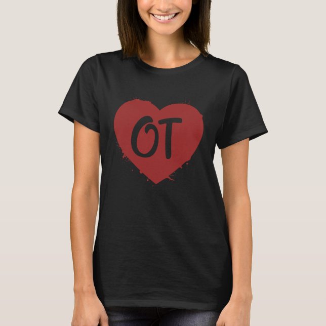 Occupational Therapy Month OT Squad Cute Heart Lov T-Shirt (Front)