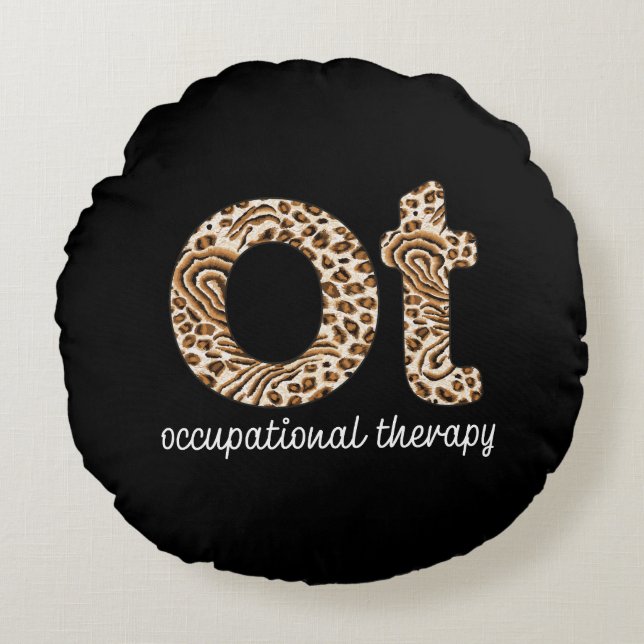 Occupational Therapy OT Cheetah Print Round Cushion (Front)