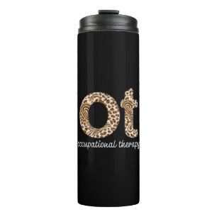Occupational Therapy OT Cheetah Print Thermal Tumbler