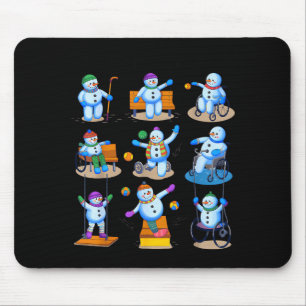 Occupational Therapy Ot Christmas Funny Snowman Xm Mouse Pad