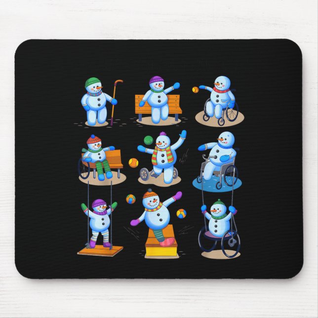 Occupational Therapy Ot Christmas Funny Snowman Xm Mouse Pad (Front)