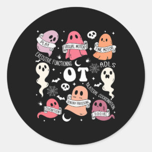 Occupational Therapy OT OTA Halloween Spooky Cute Classic Round Sticker