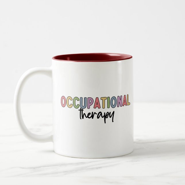 Occupational Therapy OT Student Grad Gifts Two-Tone Coffee Mug (Left)