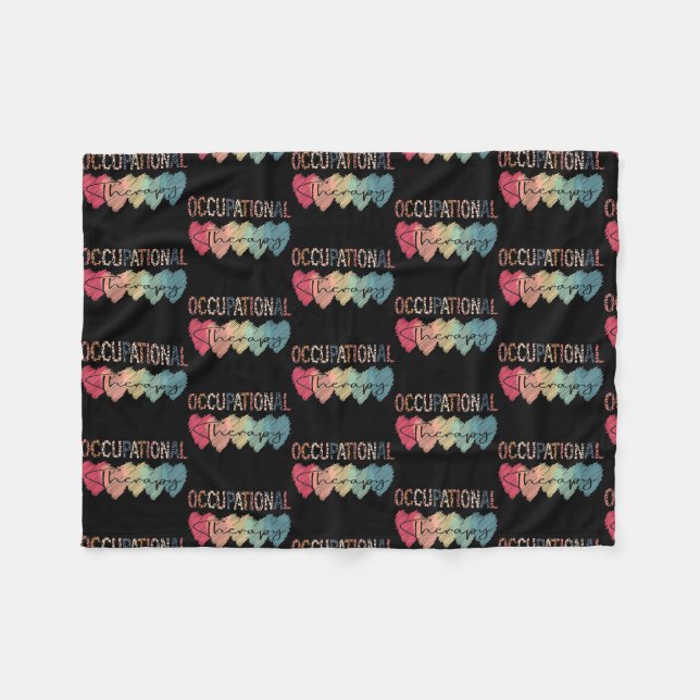 Occupational Therapy OT Therapist Inspire OT Fleece Blanket (Front (Horizontal))