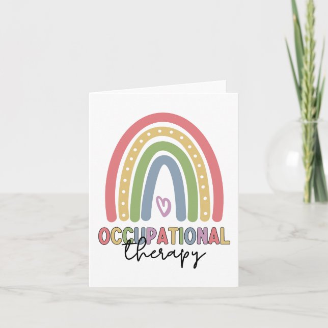 Occupational Therapy OT Therapist Rainbow Card (Front)
