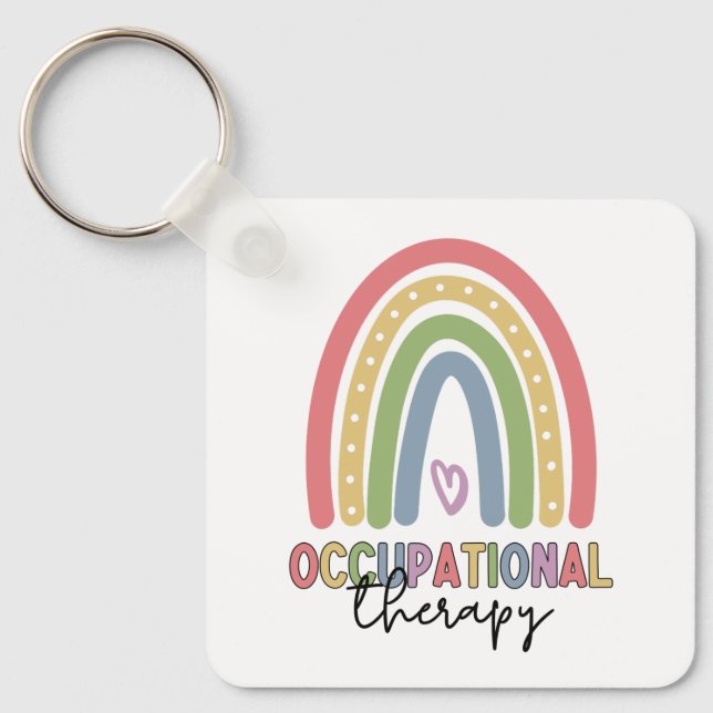 Occupational Therapy OT Therapist Rainbow Key Ring (Front)