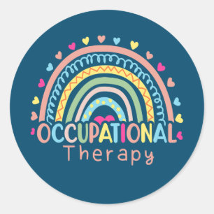 Occupational Therapy Rainbow OT Therapist Inspire Classic Round Sticker