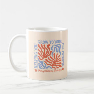 Occupational Therapy Retro Floral Therapist Coffee Mug
