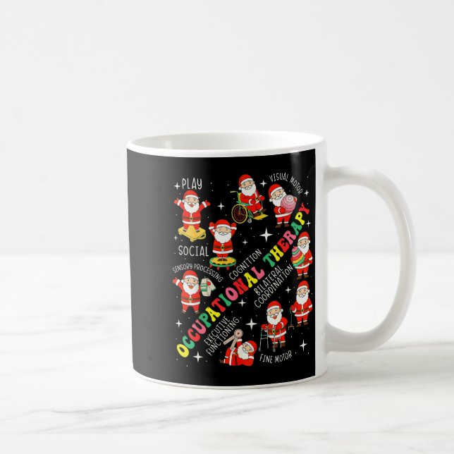 Occupational Therapy Retro Groovy Ot Santa Therast Coffee Mug (Right)