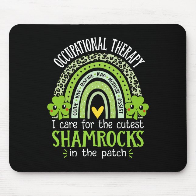 Occupational Therapy St Patricks Day Shamrocks Ot  Mouse Pad (Front)