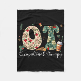 Occupational Therapy Therapist Christmas Ot Ota Me Fleece Blanket
