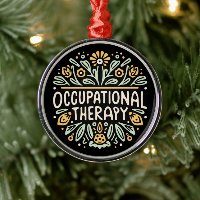 Occupational therapy therapist metal ornament (Tree)