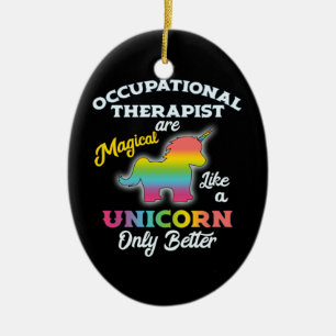 Occupational Therapy Unicorn OT Therapist Ceramic Ornament