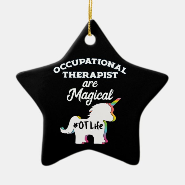 Occupational Therapy Unicorn OT Therapist Ceramic Ornament (Front)