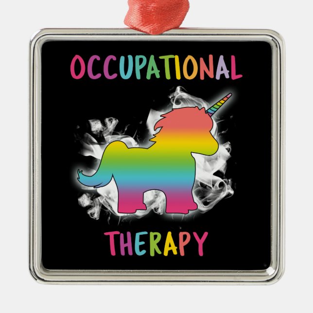 Occupational Therapy Unicorn OT Therapist Metal Ornament (Front)