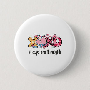 Occupational Therapy Valentines Day Women Heart St 6 Cm Round Badge