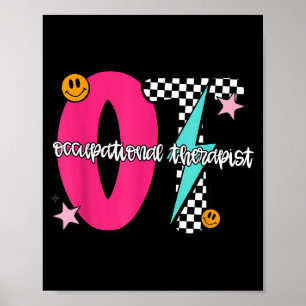 Occupational Therast Retro Checkered Ot Graduation Poster