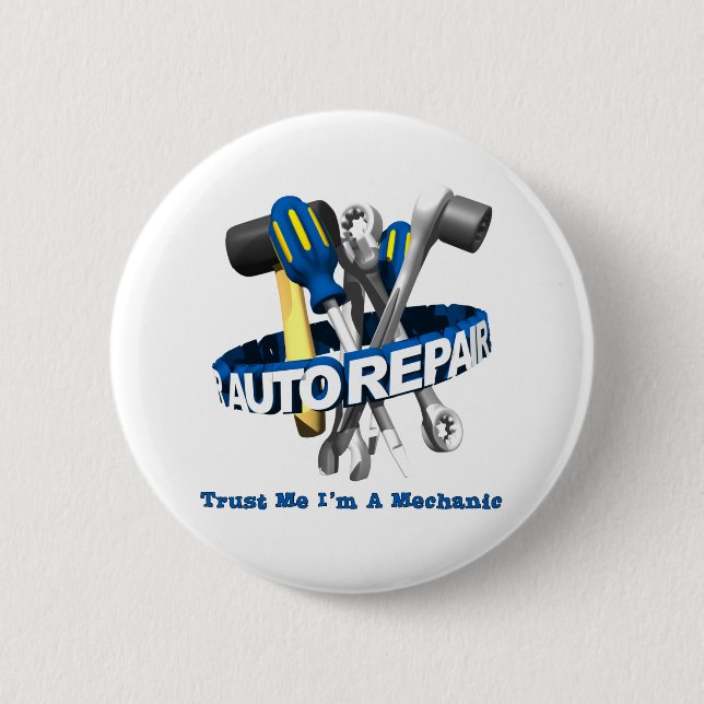 Occupations: Mechanic 6 Cm Round Badge (Front)