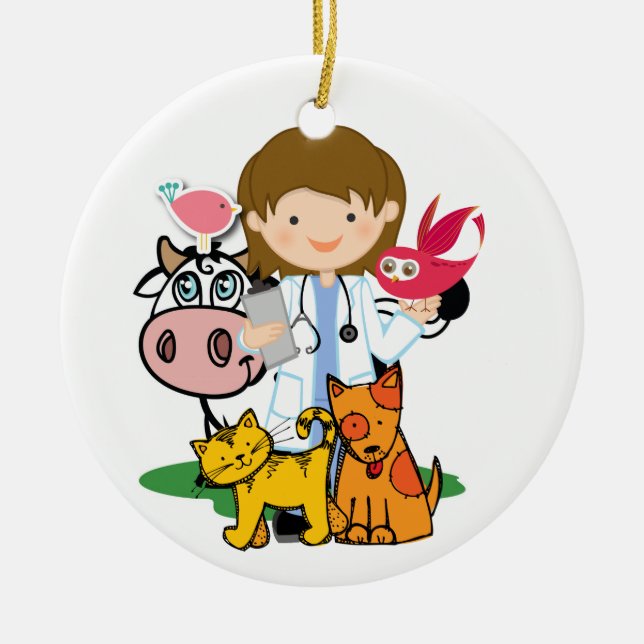 Occupations - Veterinarian - SRF Ceramic Tree Decoration (Front)