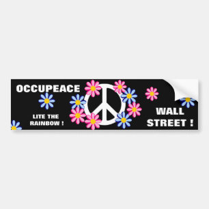 OCCUPEACE WALL STREET! LITE THE RAINBOW BUMPER STICKER
