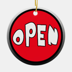 Occupied or Open Reversible Door Hanger Ceramic Ornament