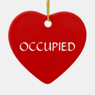 Occupied Vacant Green Red Ceramic Tree Decoration