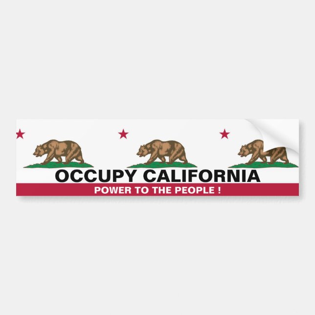 OCCUPY CALIFORNIA POWER TO THE PEOPLE BUMPER STICKER (Front)