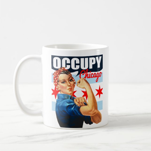 Occupy Chicago Rosie the Riveter Coffee Mug (Left)