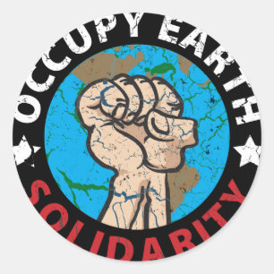 Occupy Earth Classic Round Sticker