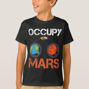 Occupy Mars Austronaut Space Ship Science T-Shirt