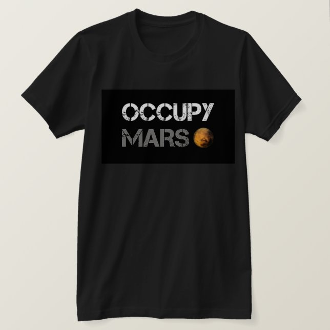 Occupy Mars black t-shirt (Design Front)