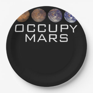 Occupy Mars Colonise Graphic Outer Space Planet Sc Paper Plate