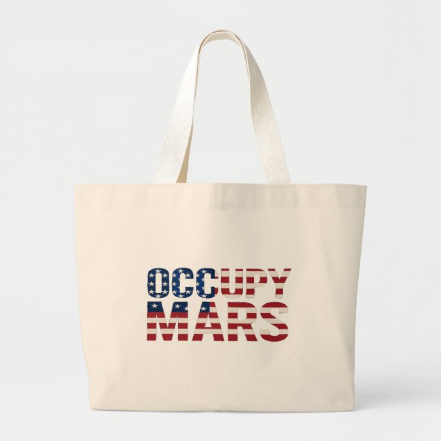 Occupy Mars Tote Bag – Patriotic Space Exploration (Front)