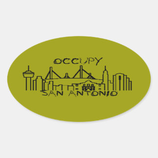 Occupy San Antonio Oval Sticker