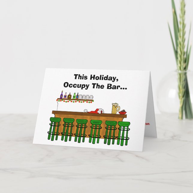 Occupy The Bar Funny Christmas Card - Version 2 (Front)