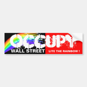 OCCUPY WALL STREET LITE THE RAINBOW ! BUMPER STICKER