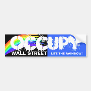 OCCUPY WALL STREET LITE THE RAINBOW ! BUMPER STICKER