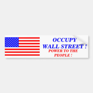 OCCUPY WALL STREET POWER TO THE PEOPLE BUMPER STICKER