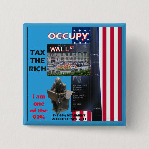 Occupy Wall Street - Zuccotti Park 2011 15 Cm Square Badge