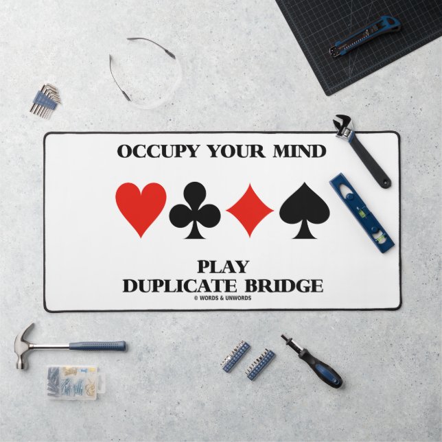 Occupy Your Mind Play Duplicate Bridge Card Suits Desk Mat (Workstation)
