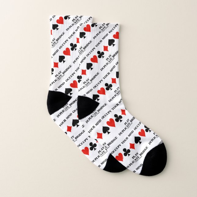 Occupy Your Mind Play Duplicate Bridge Card Suits Socks (Pair)