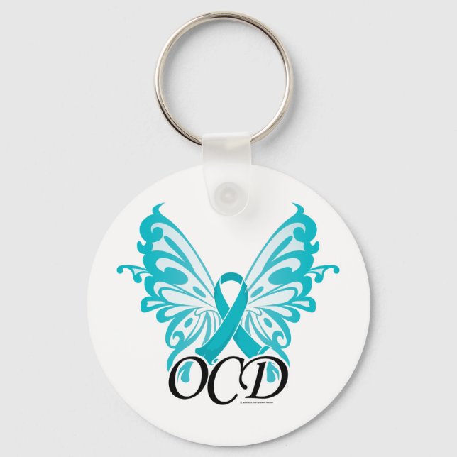 OCD Butterfly Ribbon Key Ring (Front)